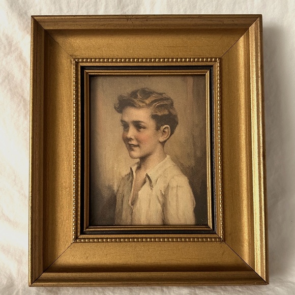 Vintage Charles Bosseron Chambers RICHARD Gold Wood Framed Print - Picture 1 of 3